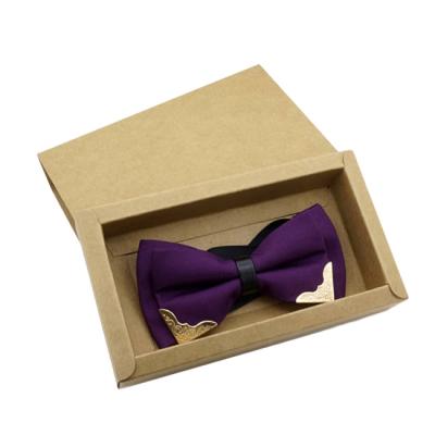 China Recyclable Single Brown Kraft Paper Fold Tie Boxes Wholesale for sale