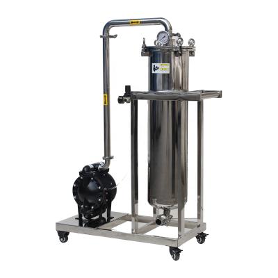 China SS304 Food Bag Filter Cart, Fully Welded Felt Bag Filter, Stainless Steel Filter Housing for sale