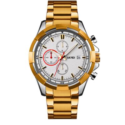 China Skmei Fashion Trend Design Men's Stainless Steel Luxury Quartz Watch Water Resistant for sale