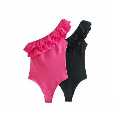 China BMURHMZA QUICK DRY Summer and Autumn New Women's Wear Two Color Ruffle Edge Swimsuit Women's Strapless Underwear for sale