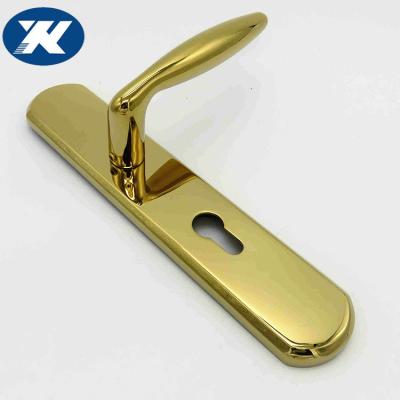 China Modern stainless steel door handle on plate back plate aureate tube door handle for sale