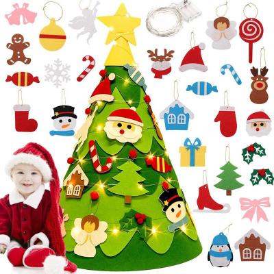 China Baby Products Organizer Bag Christmas Decorations Tree with LED Light DIY Felt Advent Calendars Gift Elk Wall Calendar for Party for sale