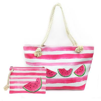 China Portable Faster High Quality Pineapple Printing Women Handbag Canvas Shoulder Bag Set Canvas High Quality Factory Customized Shopping Bag for sale