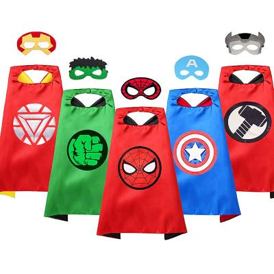 China Polyester Superhero Caps And For Kids Halloween Cosplay Spiderman CaptainAmerica Double Side Caps Superhero Toy Kids for sale