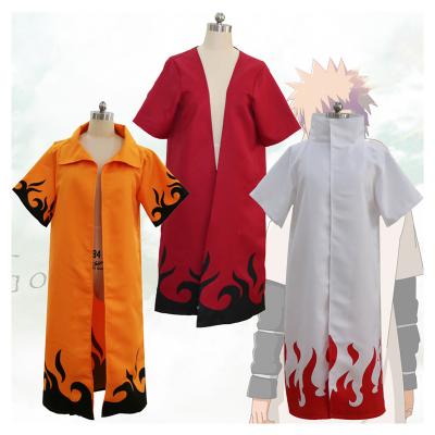 China White Hokage Namikaze Minato Uniform Fourth Hokage Long Robe Cape Dust Coat Uniform 4th and 6th Shippuden Cosplay Polyester for sale