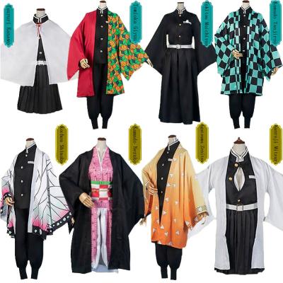 China Polyester Hot Sale Anime Demon Slayer Kimetsu No Yaiba Tanjirou Kamado Nezuko Cosplay Women's and Men's Kimono Cosplay Costume Sets for sale