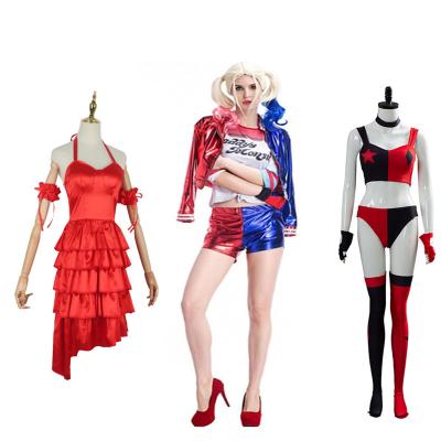 China Spandex Suicide Squad Adult Harley-Quinn Monster T-shirt Cosplay Costume With Embroidery For Women for sale