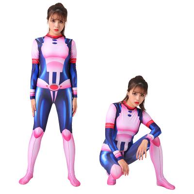 China Polyester Anime My Hero Academia Uraraka Ochako Tights Zentai Jumpsuit Cosplay Costume Mardi Gras Cosplay Clothes for sale