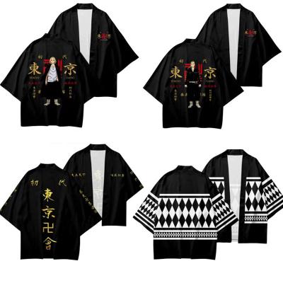 China Draken Manji Band Polyester Anime Tokyo Avengers Cosplay T-shirt Coat For Summer Haori Kimono Tee Men Adult Costume for sale