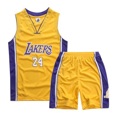 China Summer Short Kids Basketball Uniform Outdoor Vest Youth Boys Polyester Boys Basketball Sportswear 3-12 Suit Clothes Set for sale