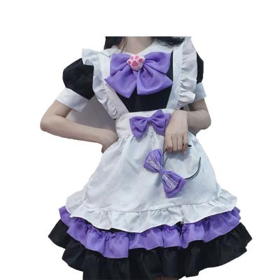 China Polyester Japanese Style Women's Dresses High Waist Slimming Contrast-color Ruffled Lolita Dress Kawaii Sweet Clothing for sale