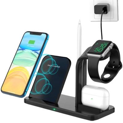 China Hot Selling Mobile Phone 3 in 1 Fast Wireless Charger Station Holder for Cell Phone Watch for sale