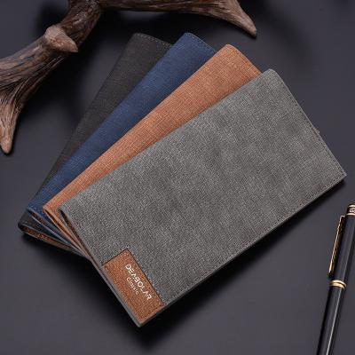 China Fashion PU Polyester Cheap Simple Leather Men Long Slim Slim Wallet for sale