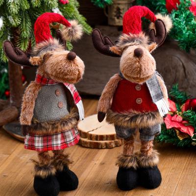 China Christmas Doll Toys Christmas Doll Toys Retractable Standing Christmas Elks Holiday Decoration Doll House Christmas Hats Road Retractable Standing Tree Long Standing Toys for sale