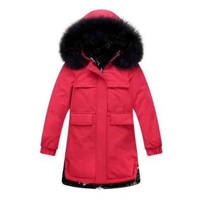 China Long Liveable Children Boys Girls Thickening Big Fur Collar Children Down Jacket for sale