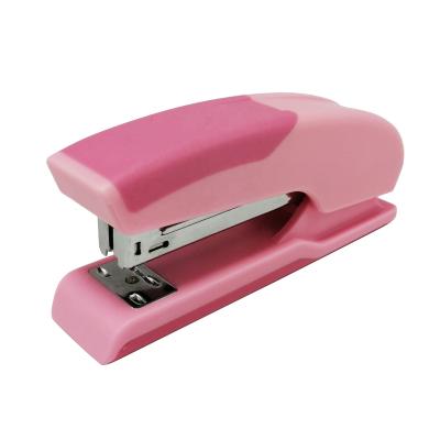 China Office School Office Desk New Fun Design Personalized Colorful Plastic Cute Pink Stapler for sale