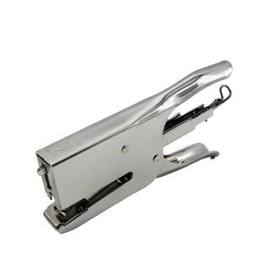 China High Quality Custom Office Stapler Metal Office Metal Logo Hand Pliers Silver Stapler for sale