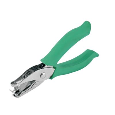 China Desktop Metal Round Single Hole Pliers 8mm Paper Punch With Soft Rubber Grip for sale