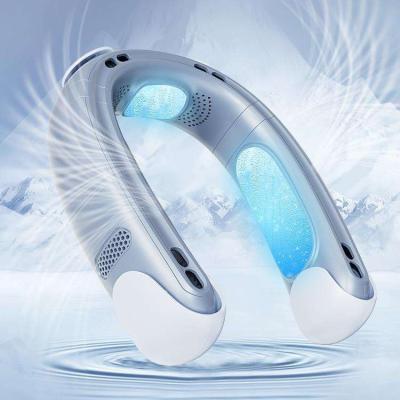 China 2023 New Arrival USB Charging Mini Electric Wireless Cooling Semiconductor Luxury Bladeless Portable Refrigeration Business Neck Hanging Fan for sale