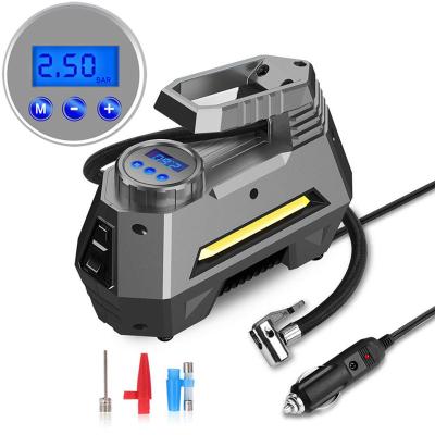 China Newest Emergency 12v 150psi Mini Digital Compressor Auto Stop Light Car Air Compressor Pump Portable Bike Tire Air Inflator for sale