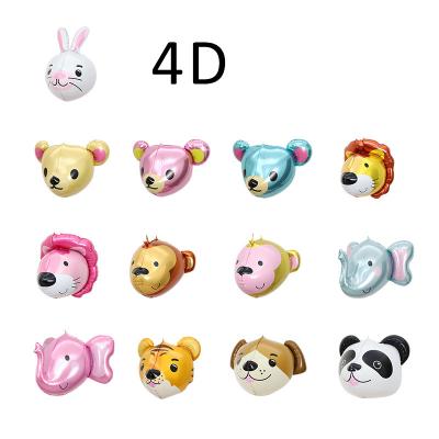 China Animal Head Party 22inch 3d Lion Monkey Cartoon Foil Film Balloons Children's Birthday Party Toys Decorative Balloons for sale