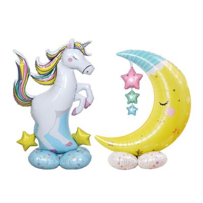 China New Arrived Party Unicorn Standing Big Horse Movie Balloon Position Moon Child Birthday Holiday Party Decoration Foil Balloons for sale