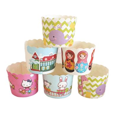 China Wholesale Disposable Cartoon Chocolate Cake Paper Cup Cups for sale