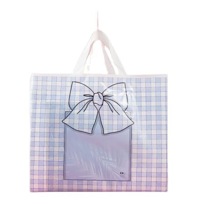 China Moisture Proof Custom Shopping Plastic Bags With Soft Loop Handle for sale