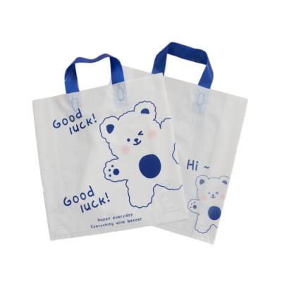 China Hot Selling Moisture Proof Printing Plastic Carrier Bags Shopping Bags With Soft Loop Handles for sale