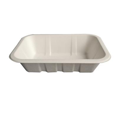 China Biodegradable Food Supplying Disposable Paper Take Out Box Pulp Food Box With Lid for sale