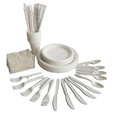 China Disposable Biodegradable Tableware Set Disposable Degradable Quick Packing Sustanable Pulp Box for sale