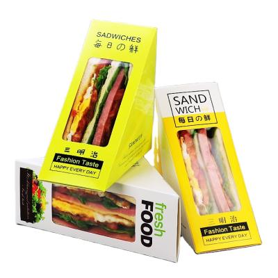 China Disposable Custom Triangle Sandwich Packaging Disposable Paper Box for sale