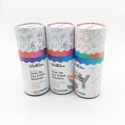 China Recycled Materials Cardboard Cylinder Containers For Colored Pencil Packaging With Custom Size Kraft Paper Packaging Tube for sale