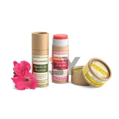 China Biodegradable Recycled Paper 1.5oz 2.5oz 5oz Paperboard Paperboard Air Freshener Lip Lift Paper Lip Balm Tube for sale