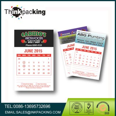 China Promotion Real Estate Plumbing Paper Calendar With Custom Business Card Fridge Magnet for sale