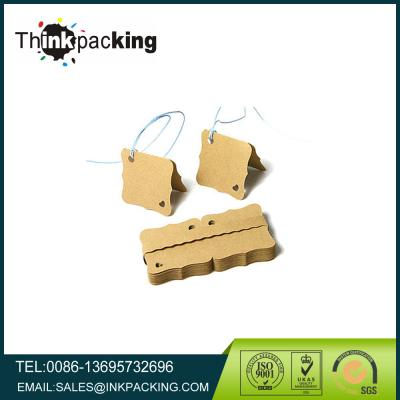 China Sustainable Folded Kraft Paper Hang Tag , High Quality Fold Over Hang Tags , Folding Jewelry Hang Tag for sale