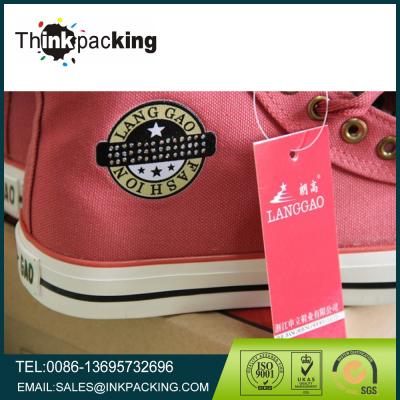 China Sustainable UV Coated Shoes Hang Tag , Cardboard Paper Shoes Tag , Personalized Red Tag Shoe for sale