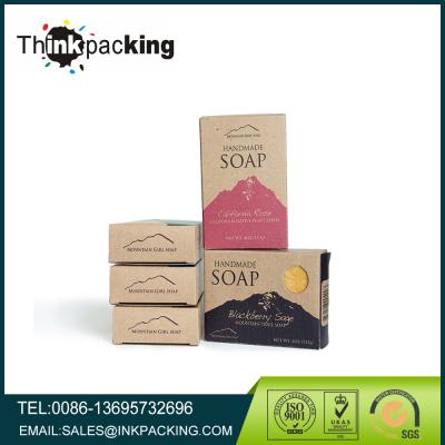 China Recycled Materials Custom Harder Kraft Paper Soap Boxes , Cosmetic Soap Packaging Box for sale