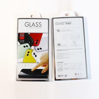 China Recycled Materials Empty Tempered Glass Retail Box, Fashion Box Retail Package With Hook, Premium Paper Packaging For iPhone Samsung for sale