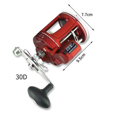 China LEFT HAND Aluminum Alloy 3.8:1 Drum Wheel Fishing Reel with Line Counter Fishing Tackle Left/Right Handed Sea Reel Trolling for sale