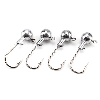 China High Quality Carbon Steel Jig Lead Head Anzol Hook 1.5g 3.5g 5g General Fishing Hook Main Barbed Carp Fishing Hooks for sale