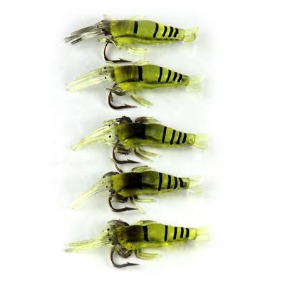 China 10pcs/bag General Fishing Silicone Baits 4cm Lure 1g Gold Shrimp Soft Fishing Artificial Groundbait With Hook Sea Fishing Winter Fishing for sale