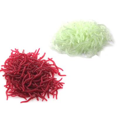 China 200pcs/box Simulation Lure Simulation Red Worms Luminous Earthworm Lure General Soft Fishing Artificial Realistic Fishing Tackle for sale