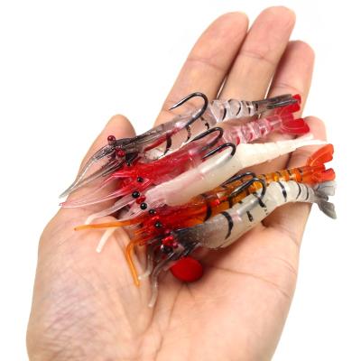 China General Shrimp Fishing Soft Fishing Lures 7cm/12.5g Artificial Bait With Lead Hook Silicone Simulation Bait Fishing Shimmys for sale