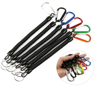 China General Fishing Line Lanyard Ropes Retractable Plastic Rope Lanyard Safety Clips Fishing Rope Grabs Fishing Tackle Tools for sale