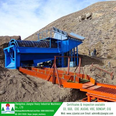 China Sand/gravel screening/MSW processing Aluvial gold wash plant purpose moveable gold rotary drum screen/mobile trommel screen for sale