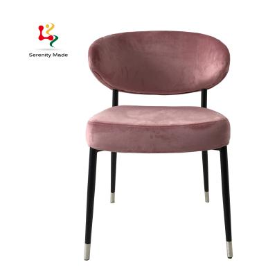 China Modern Modern Restaurant Furniture Upholstered Dining Chairs With Metal Legs for sale