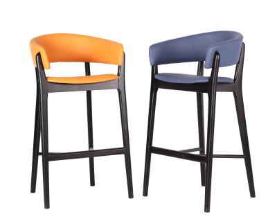 China Factory Factory Bar Furniture Chair Regular Design Wooden Legs With PU Seat Counter Stool For Bar for sale