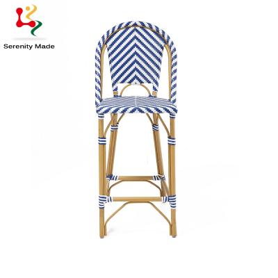 China Super Comfortable Patio Furniture Outdoor Blue Aluminum Bar Stool for sale