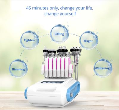 China Skin Tightening Maker 6 in 1 Unoisetion Cavitation Vacuum 3D Smart RF 160mw Lipo Laser Pad Slimming Salon Machine for sale